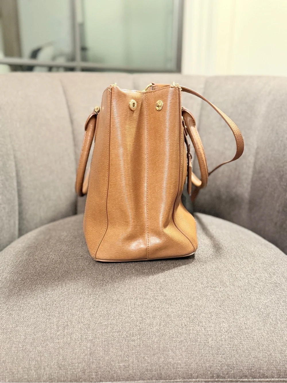 Ralph Lauren Newbury Black and Brown Two-Tone Leather Satchel